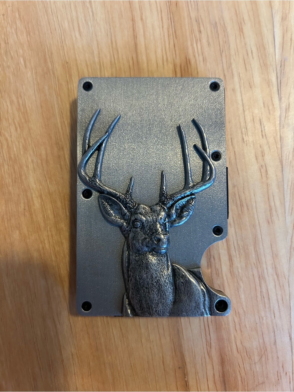 Men's Deer Antler Money Clip Wallet Insert - Metallic Gray